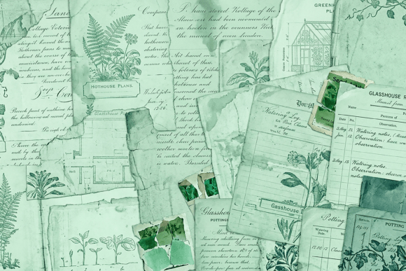 Download Mint Green Vintage Ephemera Paper - Ephemera paper Collection