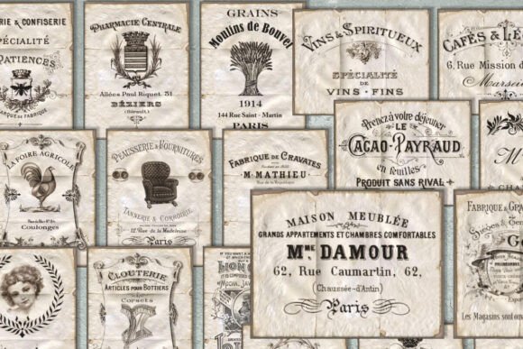 Download Vintage French Ephemera Paper Pack - Ephemera paper Collection